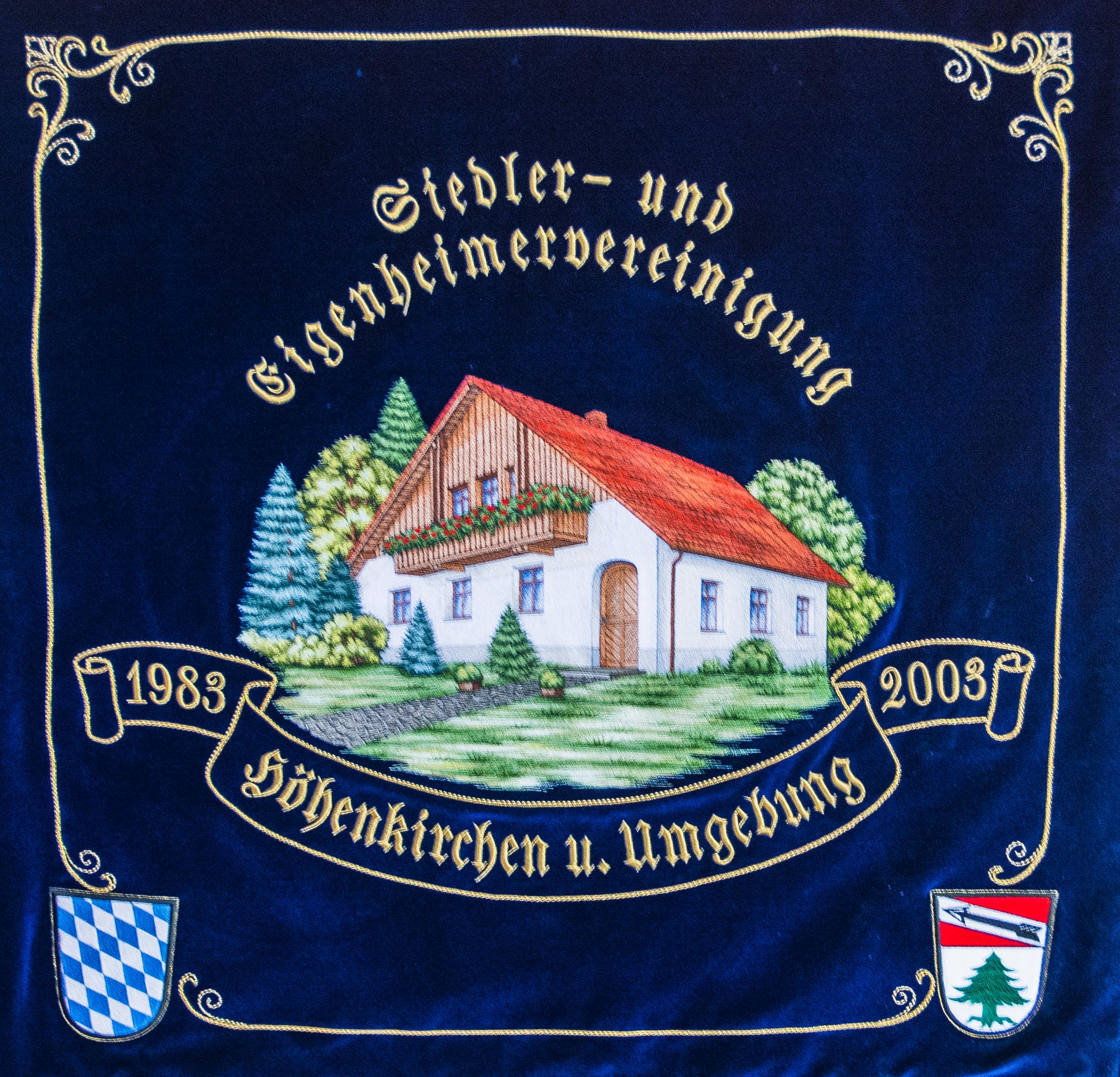 Vereinslogo Siedlerfahne - sie wurde im Jahr 2003 vom Verein angeschafft.